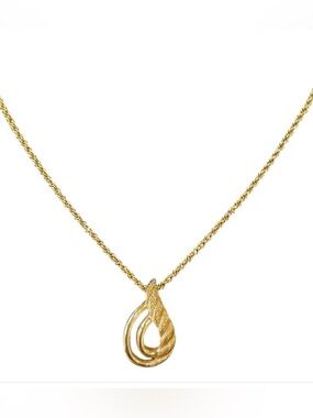 Christian Dior Gold Plated Teardrop Pendant Necklace